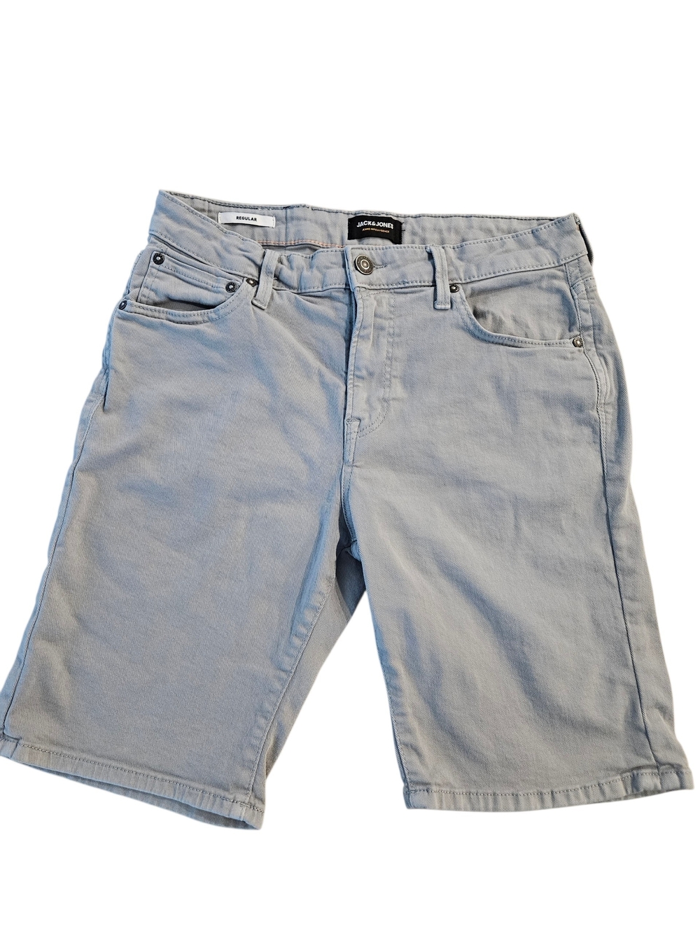 Jack & Jones Light Gray Casual Denim Regular Jean Shorts for Men L